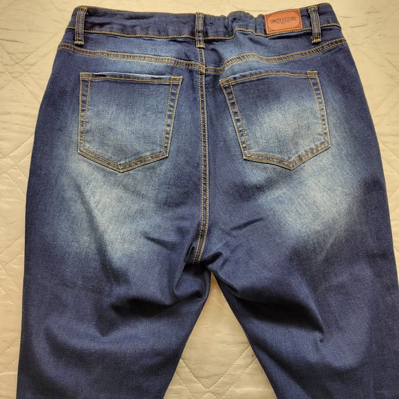 Original RAW 7 distressed blue jeans size 16 - Picture 8 of 8